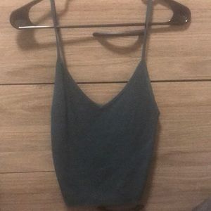 Kendall & Kylie dark green crop top